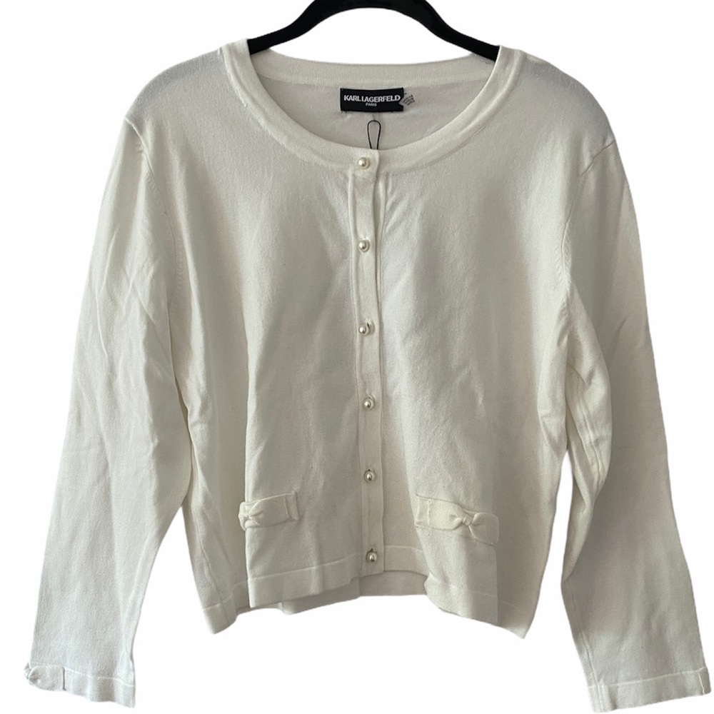 Karl Lagerfeld White Cardigan